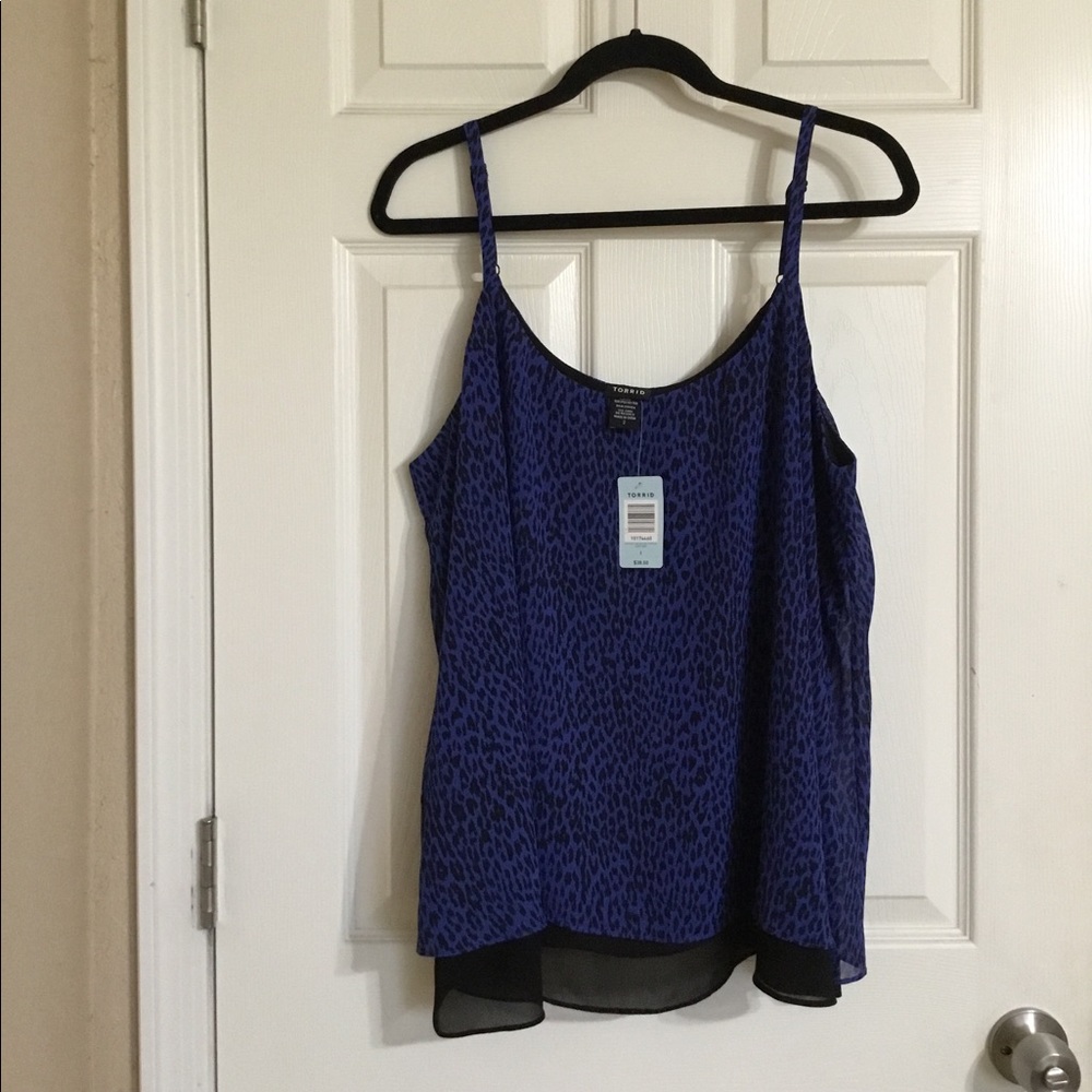 New with Tags. Torrid Blue and Black Leopard Print Tank Top